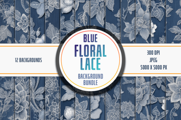 Download Blue Floral Lace Background Bundle - Background bundle Collection