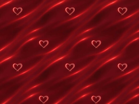 Download Red Neon Hearts Horizontal Background - Premium Resources