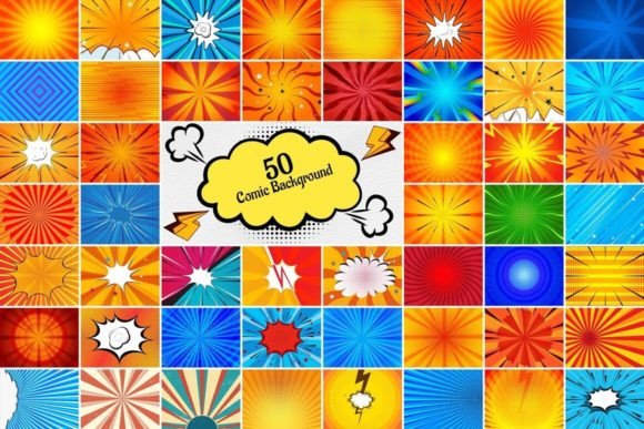 Download 50 Pop Art Comic Background Bundle - Background bundle Collection