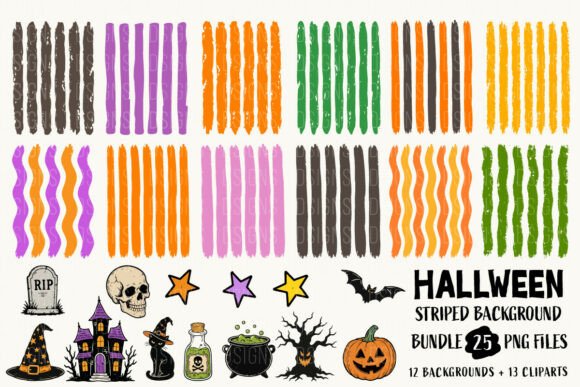 Download Halloween Striped Background Bundle PNG - Background bundle Collection